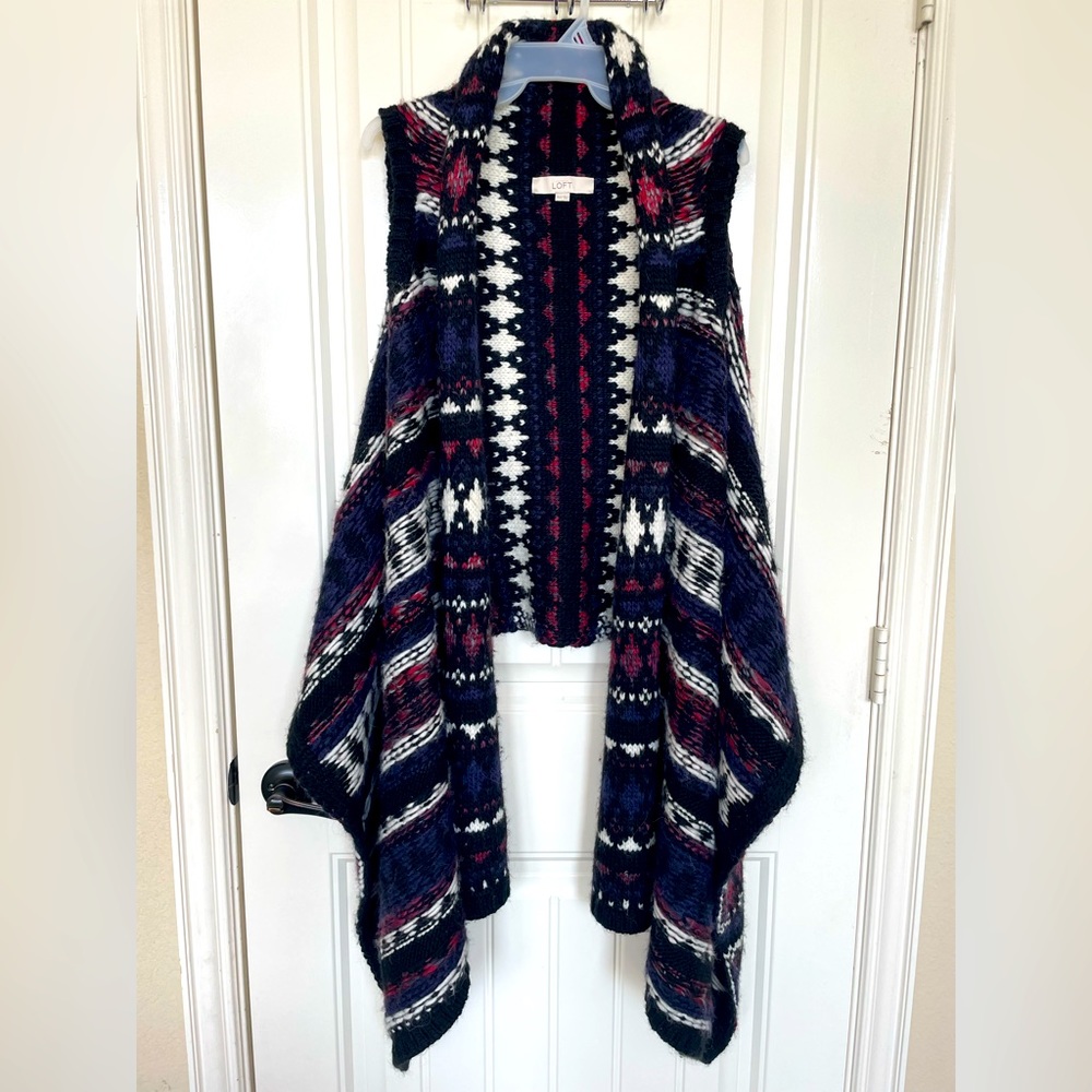 LOFT Ann Taylor Wool Alpaca Cardigan Vest